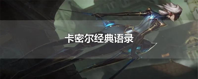 卡密尔经典语录