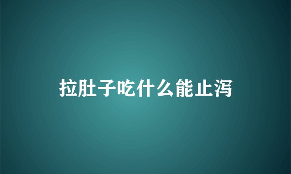 拉肚子吃什么能止泻
