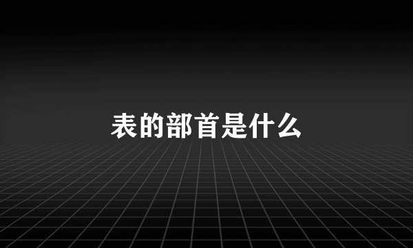 表的部首是什么