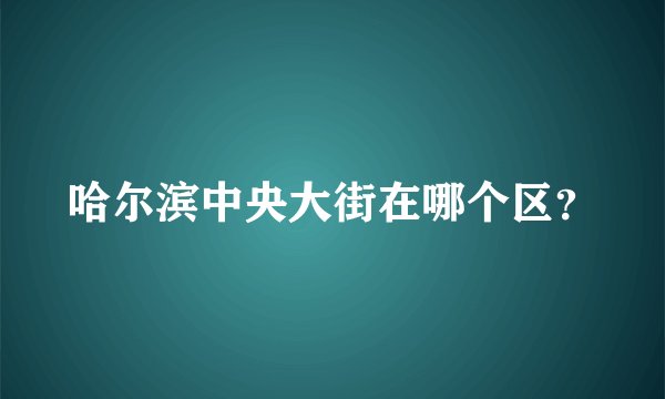 哈尔滨中央大街在哪个区？
