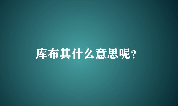 库布其什么意思呢？