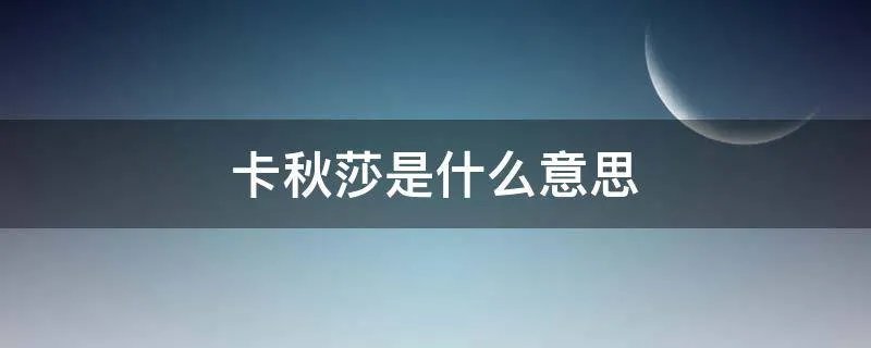 卡秋莎是什么意思
