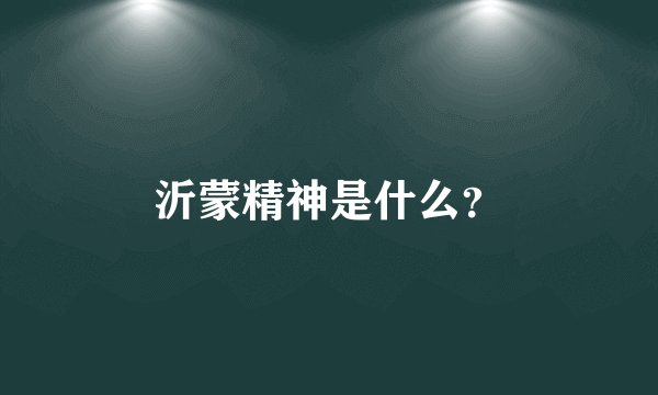 沂蒙精神是什么？