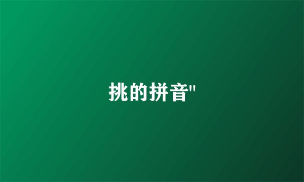 挑的拼音