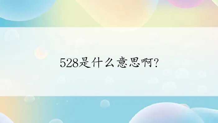 528是什么意思啊？