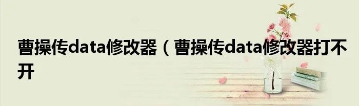 曹操传data修改器（曹操传data修改器打不开