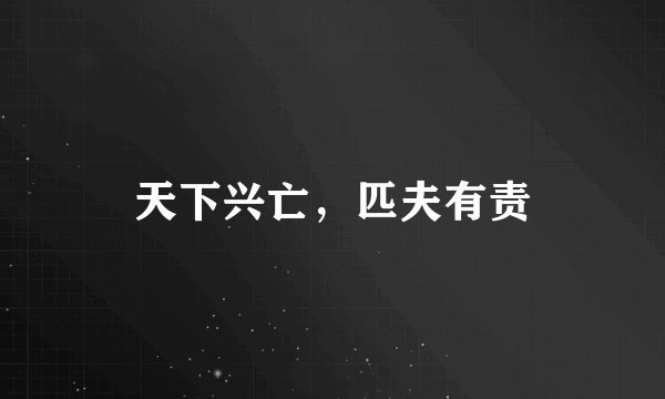 天下兴亡，匹夫有责