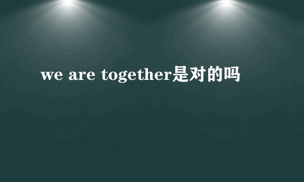 we are together是对的吗