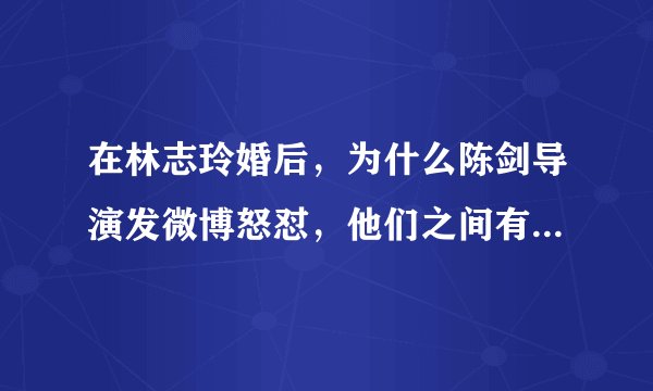 在林志玲婚后，为什么陈剑导演发微博怒怼，他们之间有什么恩怨？