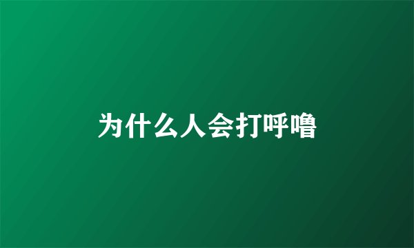 为什么人会打呼噜