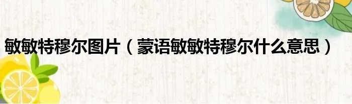 敏敏特穆尔图片（蒙语敏敏特穆尔什么意思）