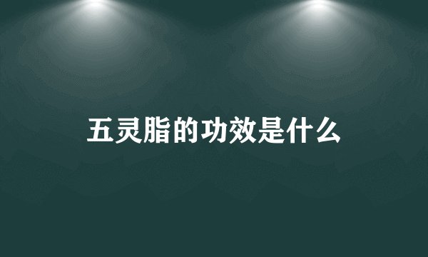 五灵脂的功效是什么