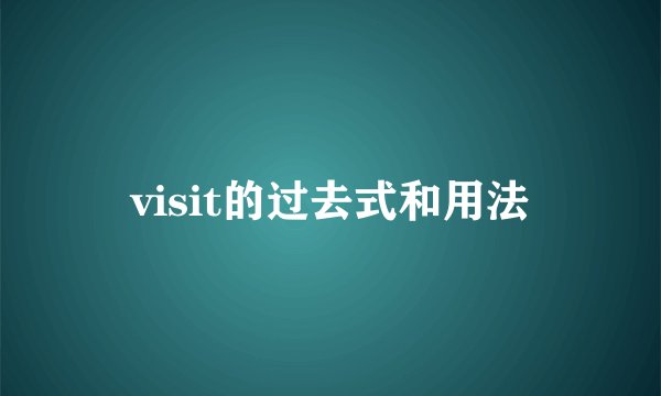 visit的过去式和用法