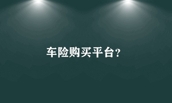 车险购买平台?