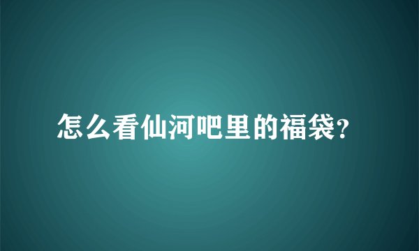 怎么看仙河吧里的福袋？