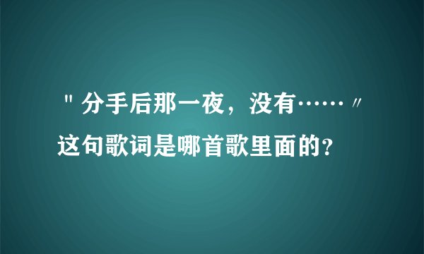 ＂分手后那一夜，没有……〃这句歌词是哪首歌里面的？