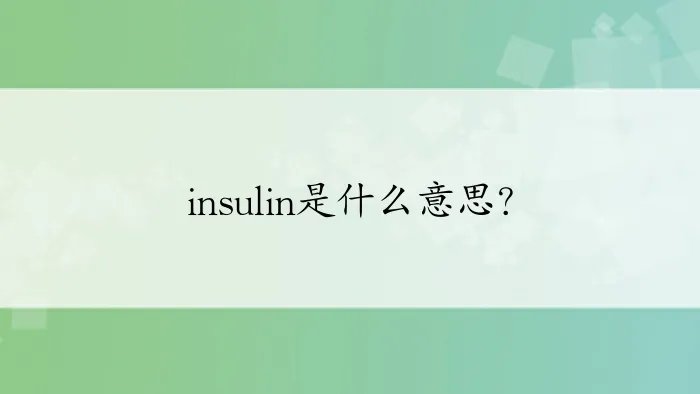insulin是什么意思？