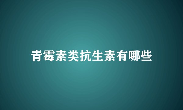 青霉素类抗生素有哪些