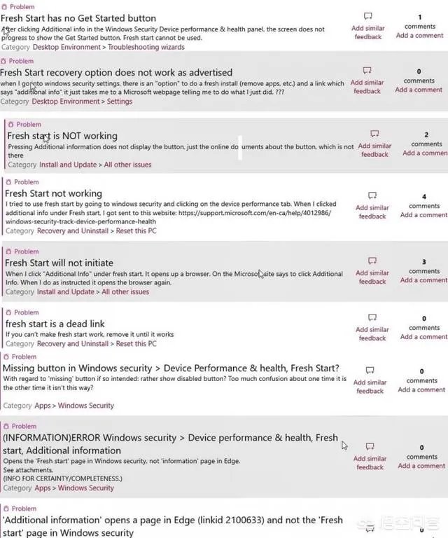 Fresh Start功能什么时候无法使用的？