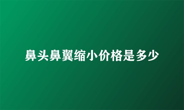 鼻头鼻翼缩小价格是多少