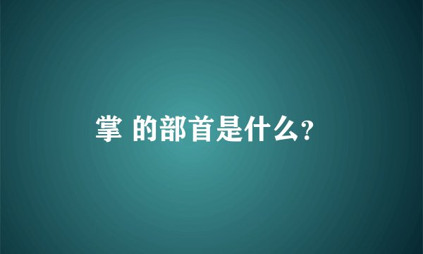 掌 的部首是什么？