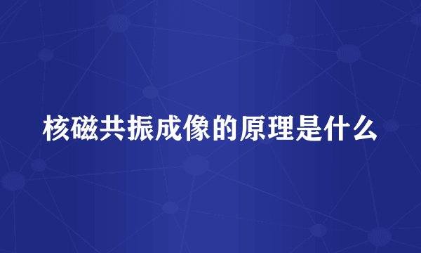 核磁共振成像的原理是什么