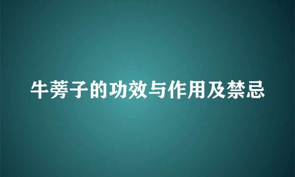 牛蒡子的功效与作用及禁忌