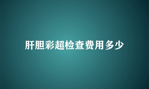 肝胆彩超检查费用多少