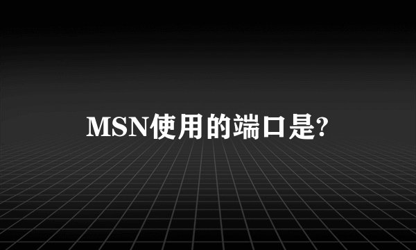 MSN使用的端口是?
