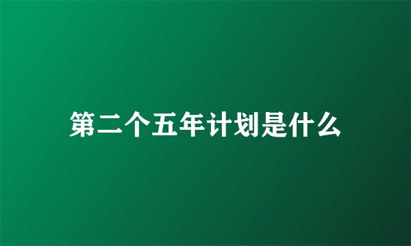 第二个五年计划是什么