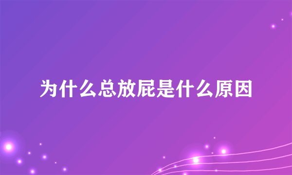 为什么总放屁是什么原因