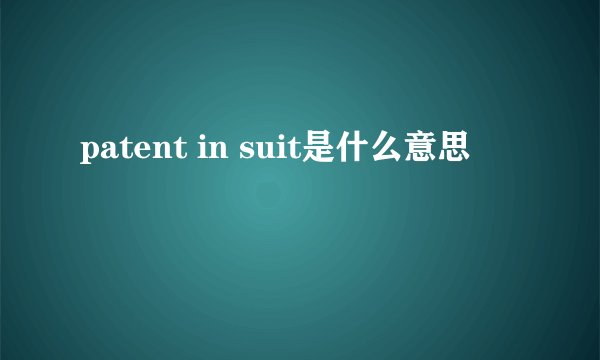 patent in suit是什么意思