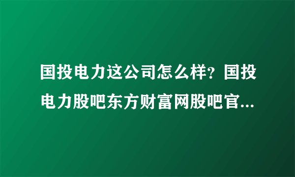 国投电力这公司怎么样？国投电力股吧东方财富网股吧官网？国投电力2021会分红吗？