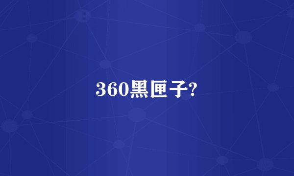 360黑匣子?