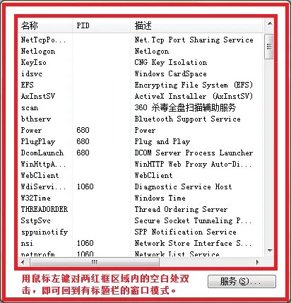 为什么我的任务管理器没有标题栏等等。。。。