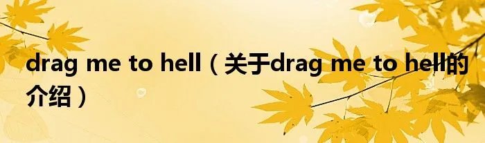 drag me to hell（关于drag me to hell的介绍）
