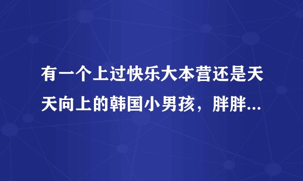 有一个上过快乐大本营还是天天向上的韩国小男孩，胖胖的，叫什么？