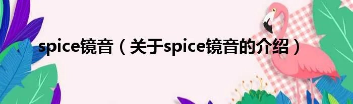 spice镜音（关于spice镜音的介绍）