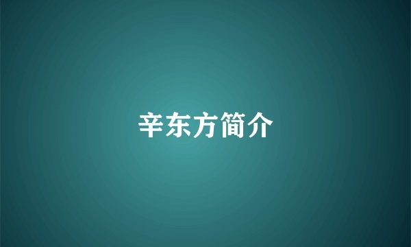 辛东方简介