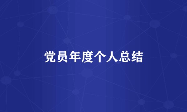 党员年度个人总结