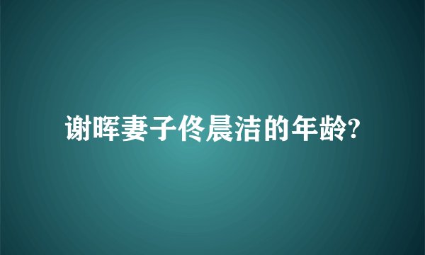 谢晖妻子佟晨洁的年龄?