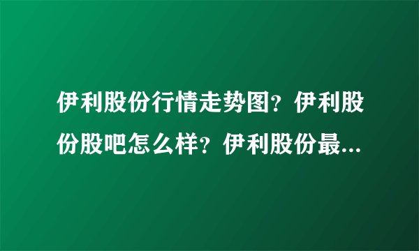 伊利股份行情走势图？伊利股份股吧怎么样？伊利股份最新技术？