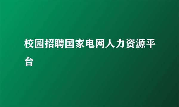 校园招聘国家电网人力资源平台