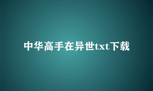 中华高手在异世txt下载