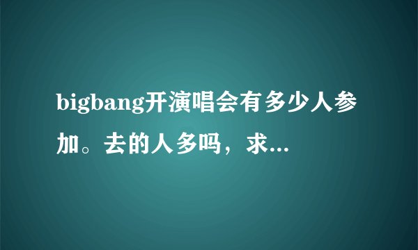 bigbang开演唱会有多少人参加。去的人多吗，求具体数字。