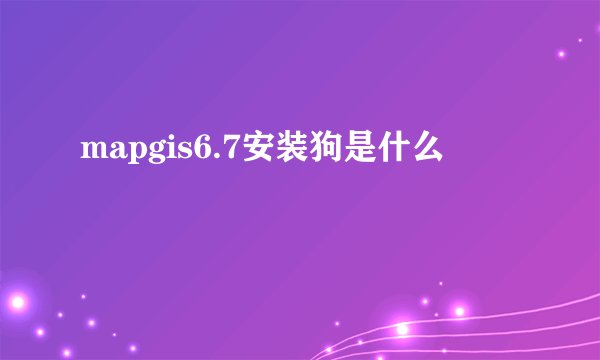mapgis6.7安装狗是什么