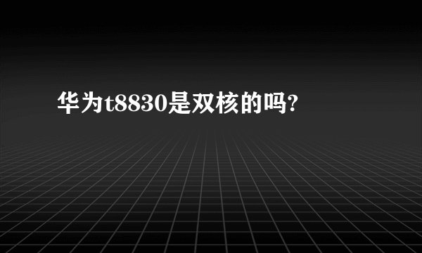 华为t8830是双核的吗?