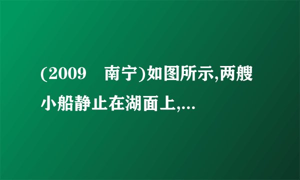 (2009•南宁)如图所示,两艘小船静止在湖面上,小刚坐在小船上,用力推另一艘小船,两船都运动起来。此现象表明:力的作用是     ;力可以改变物体的     。