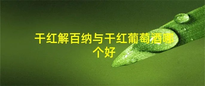 干红解百纳与干红葡萄酒哪个好