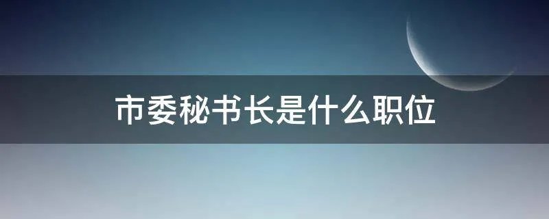 市委秘书长是什么职位